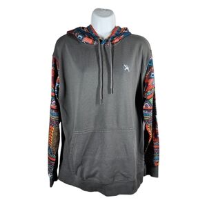HOOEY HOODIE WITH COLORFUL PATTERNED SLEEVES